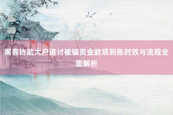 黑客协助大户追讨被骗资金款项到账时效与流程全面解析